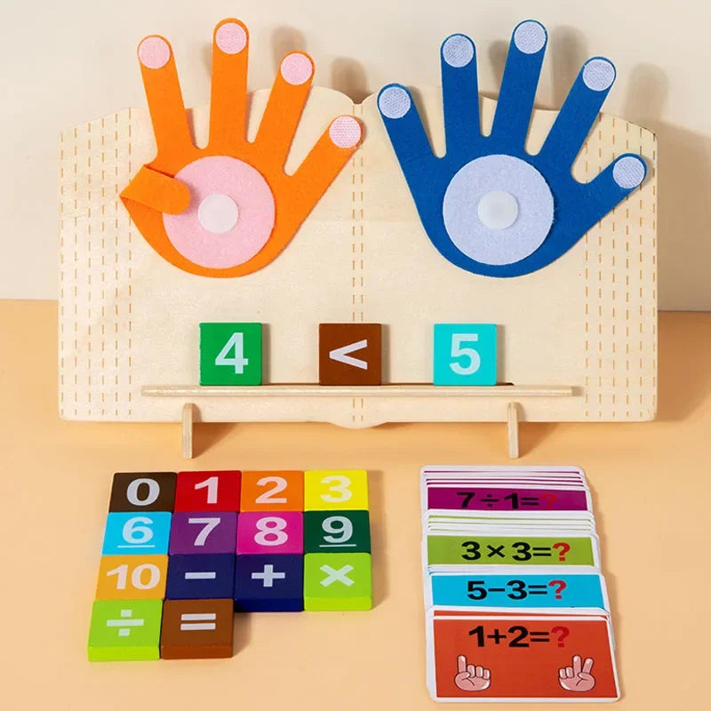 Wooden Finger Counting Math Toy – Montessori Early Educational Learning Game for Toddlers