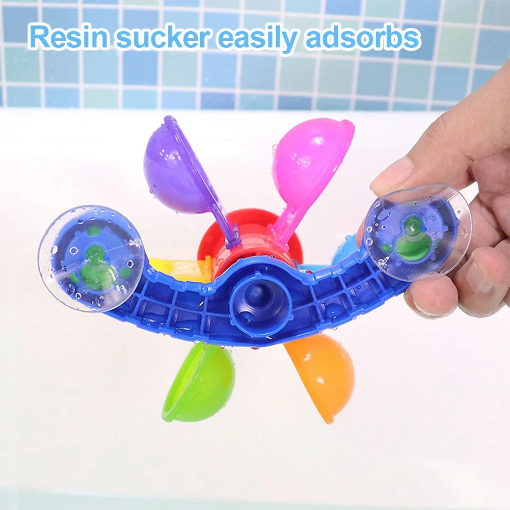 Water Wheel Suction Cup Bath Toy Set - Interactive Spinning Waterfall & Shower Sprinkler for Toddlers