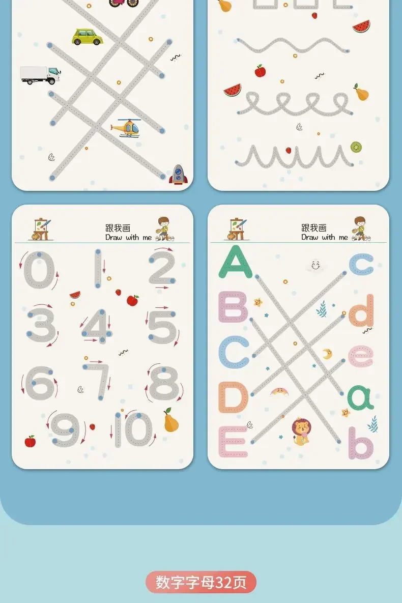 Reusable Montessori Pen Control Tracing Book for Kids