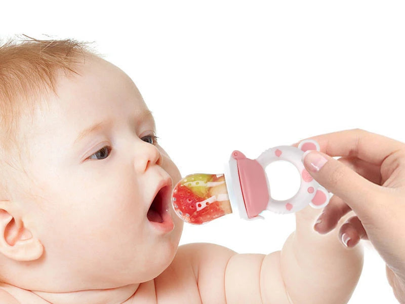 "Baby Silicone Fruit Feeder & Juice Extractor Pacifier - Teething Spoon"