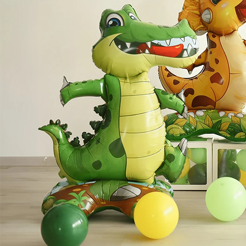 "Dinosaur Animal Foil Balloons Set - Forest Party & Kids Birthday Decor"