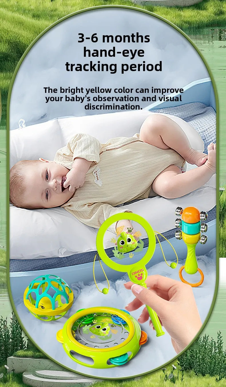 Baby Rattle Toys 0-12M, Colorful Sensory Shaker, Newborn Christmas Gift