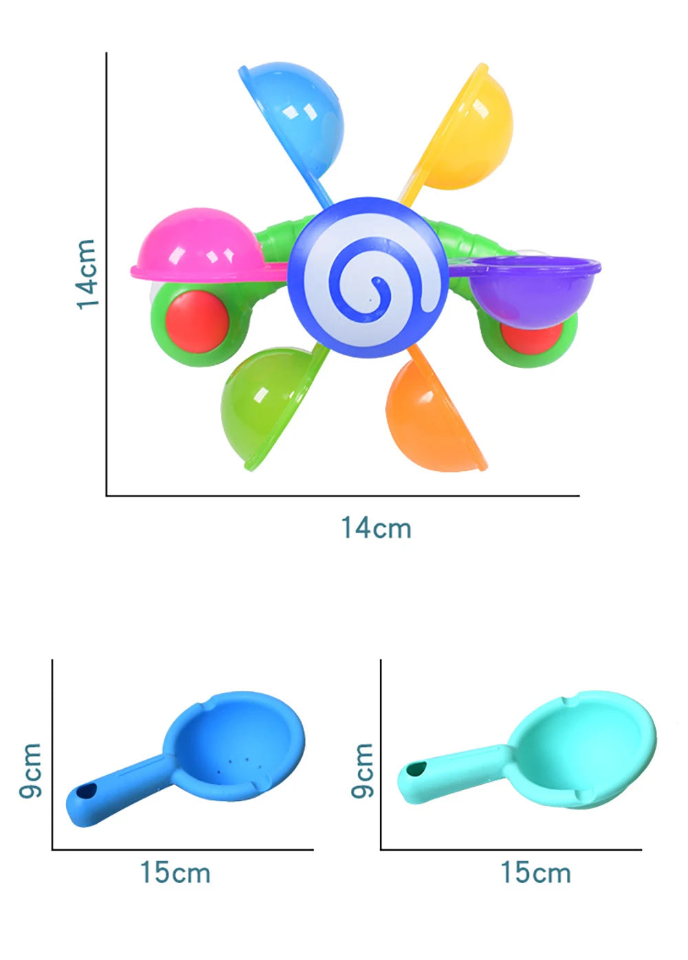 Water Wheel Suction Cup Bath Toy Set - Interactive Spinning Waterfall & Shower Sprinkler for Toddlers