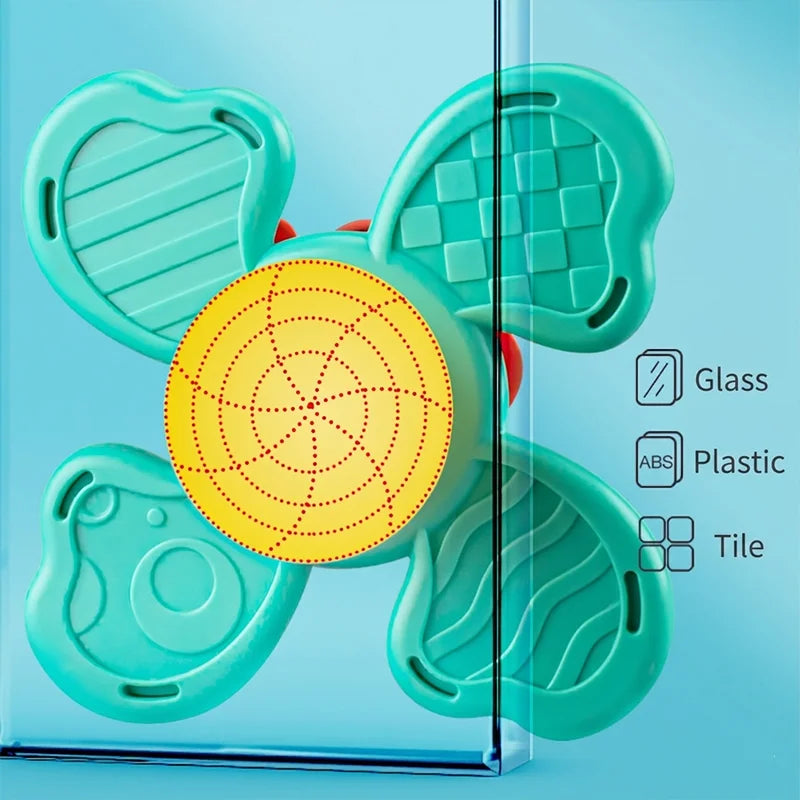 "Children High Chair Suction Cup Spinner - Montessori Travel Toy & Rattle"