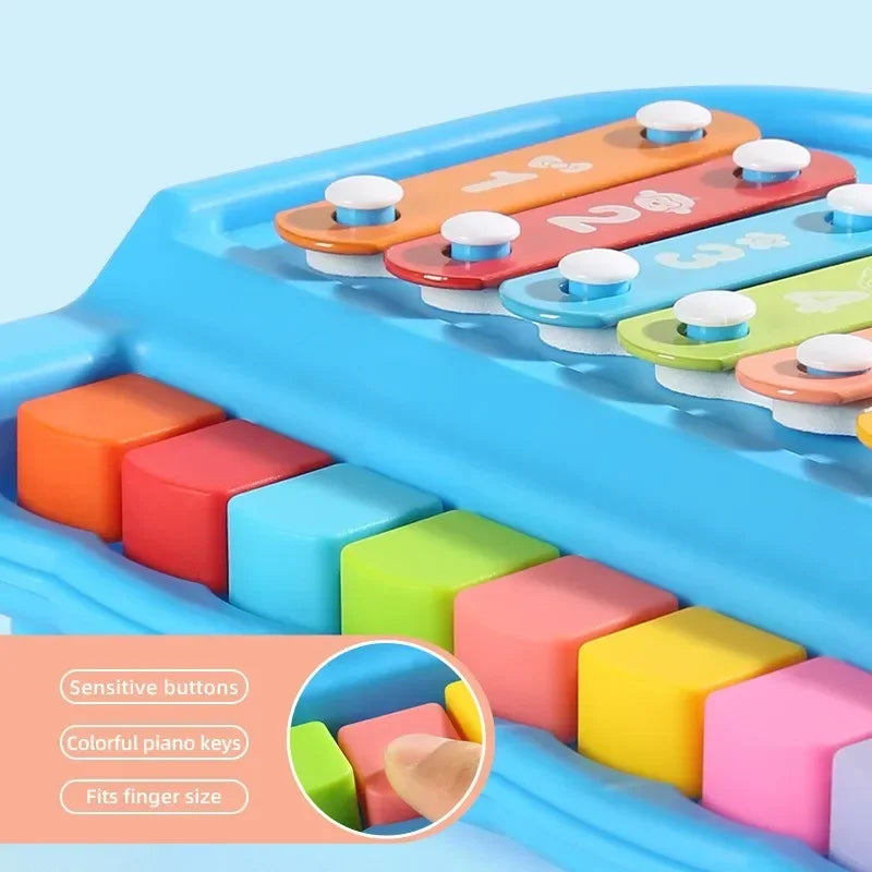 2 in 1 Baby Music instruments Montessori Toys 8-note Xylophone Piano Parish Music Play Educational Games Travel Toys for Toddler