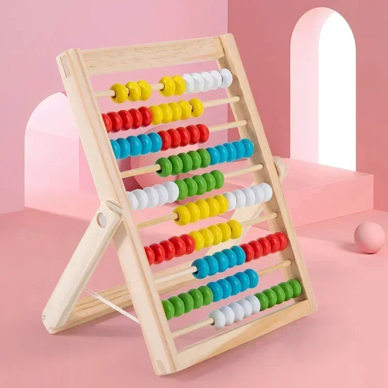 Classic Wooden 100-Bead Abacus - Preschool Montessori Math Learning Toy