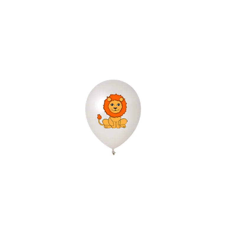 "12-Inch Mixed Animal Jungle Balloons - 10-Pack Kids Birthday Party Decor"