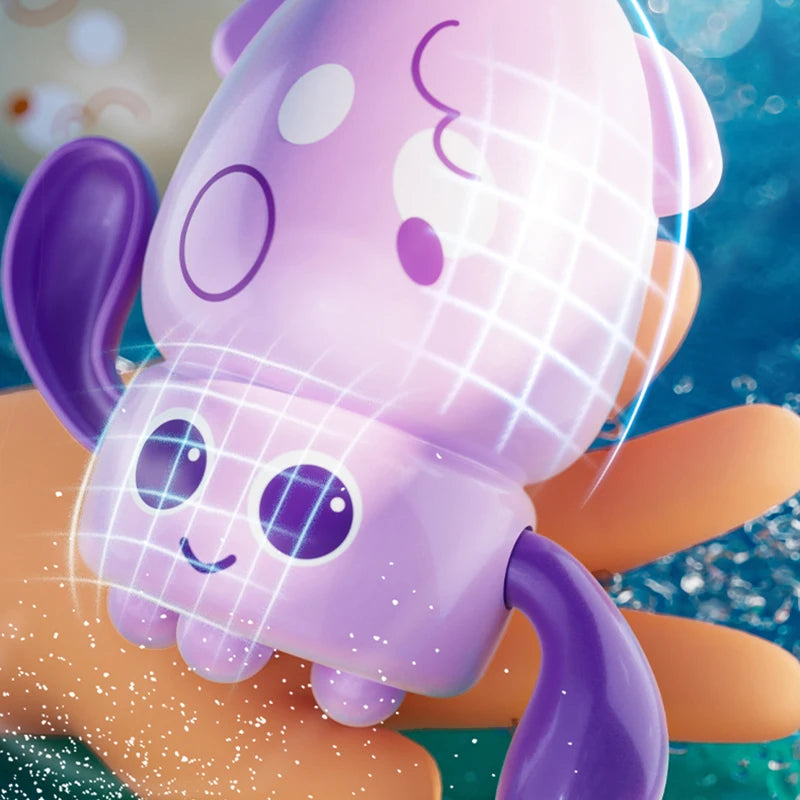 Cute Swimming Octopus Bath Toys (1-4 Pack) – Floating Curled Edge Pool & Bathtub Toys for Toddlers, Boys and Girls