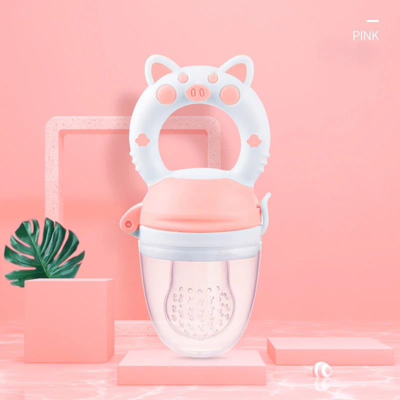 "Baby Silicone Fruit Feeder & Juice Extractor Pacifier - Teething Spoon"