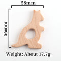 Natural Wooden Baby Teething Ring – BPA-Free Various Shape Pacifier Teether & Toy
