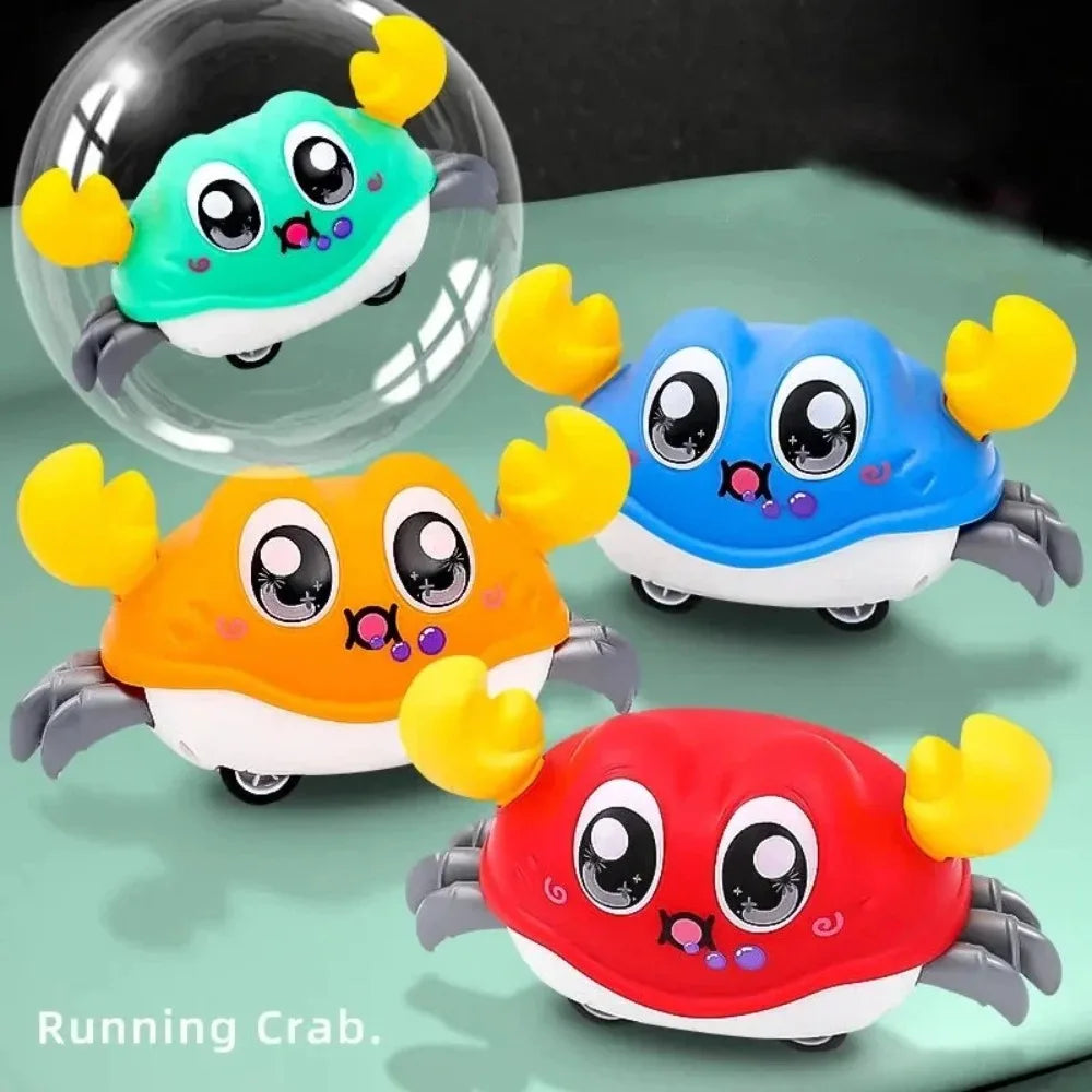 ABS Cartoon Baby Sensory Crawling Crab Toy Walking Running Interactive Early Educational Toy