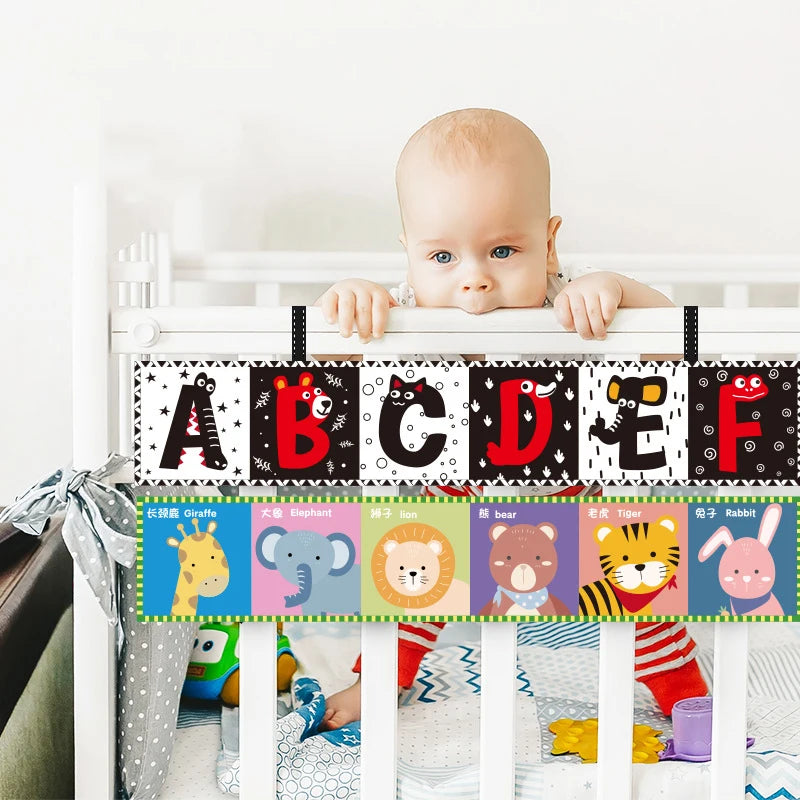 Black & White Montessori Sensory Cloth Book for Newborns (0 - 12 months old)