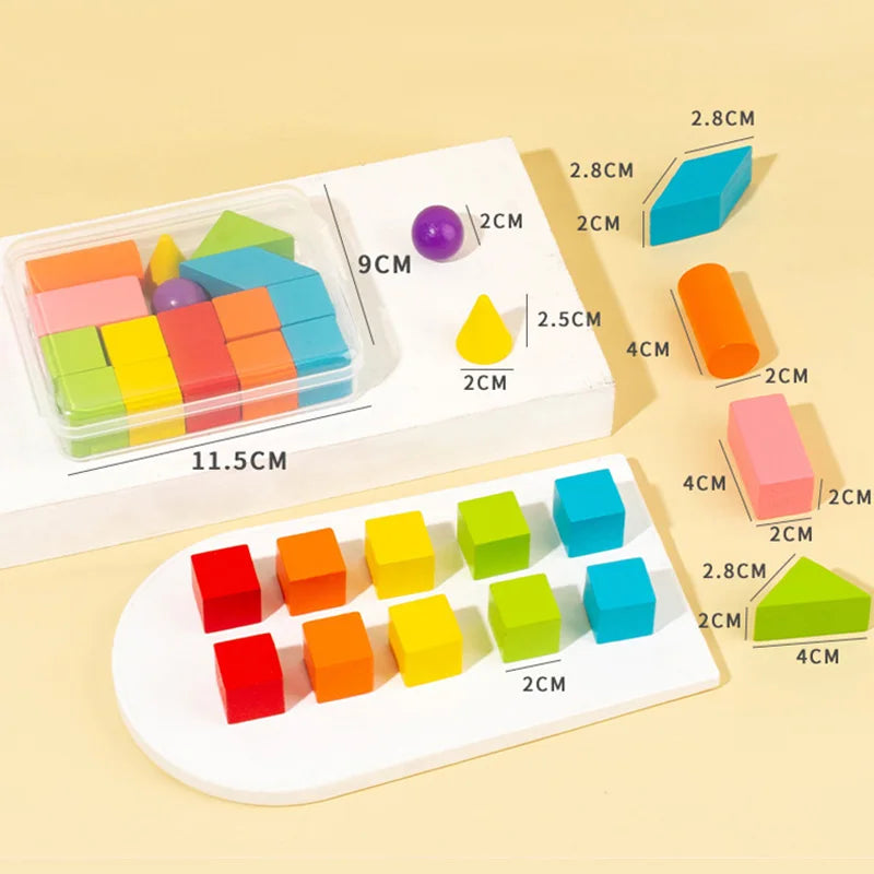 Montessori Wooden & Plastic Math Counting Sticks & Geometric Shape Sorting Blocks - Educational Preschool Learning Toy for Early Calculation, Number Recognition & Focus Training