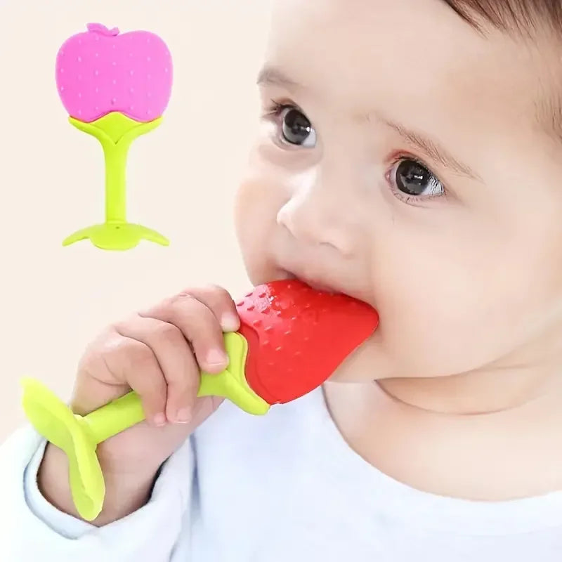 BPA-Free Silicone Fruit Teether Toy for Newborn Baby Sucking Chew Teething Relief Gift