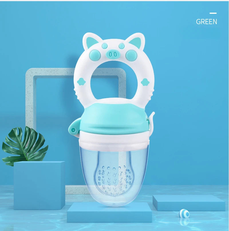 "Baby Silicone Fruit Feeder & Juice Extractor Pacifier - Teething Spoon"
