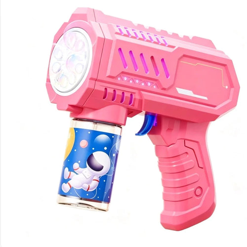 Automatic Space Bubble Maker Toy with Lights & Solution