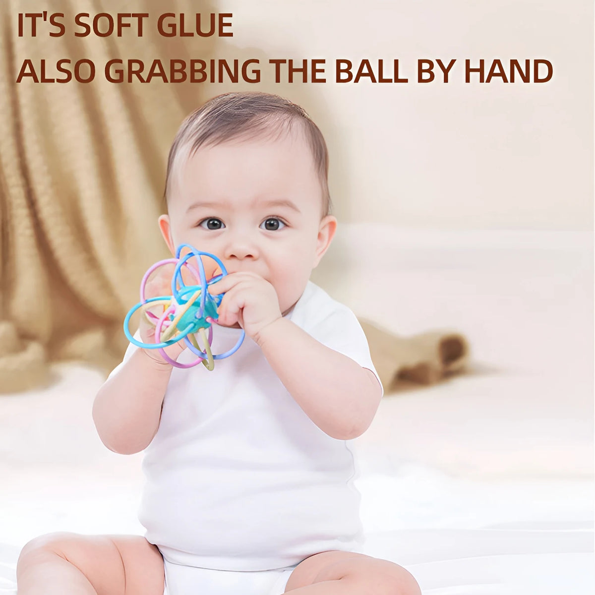 "Manhattan Square Golfer Grips Grinding Ball - Educational Teething Toy"
