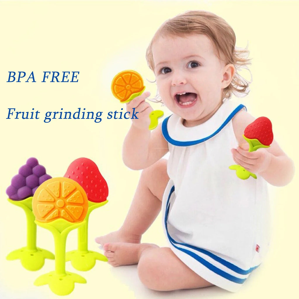 BPA-Free Silicone Fruit Teether Toy for Newborn Baby Sucking Chew Teething Relief Gift
