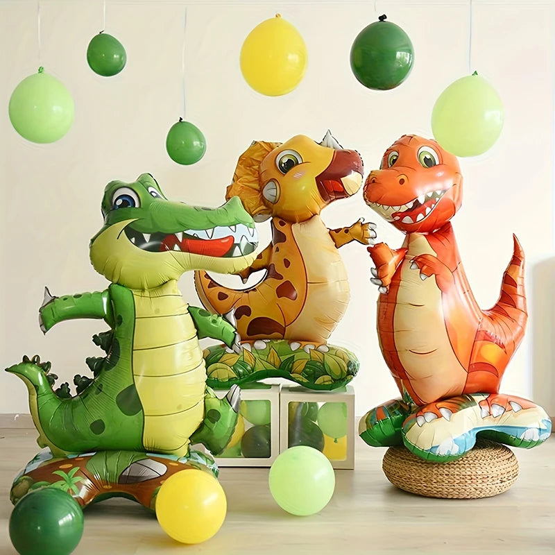 "Dinosaur Animal Foil Balloons Set - Forest Party & Kids Birthday Decor"