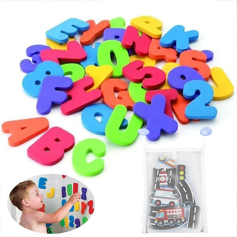 Baby Bath Floating EVA Foam Puzzle Toys Letter Number Traffic Cognitive Bathroom Game for gift
