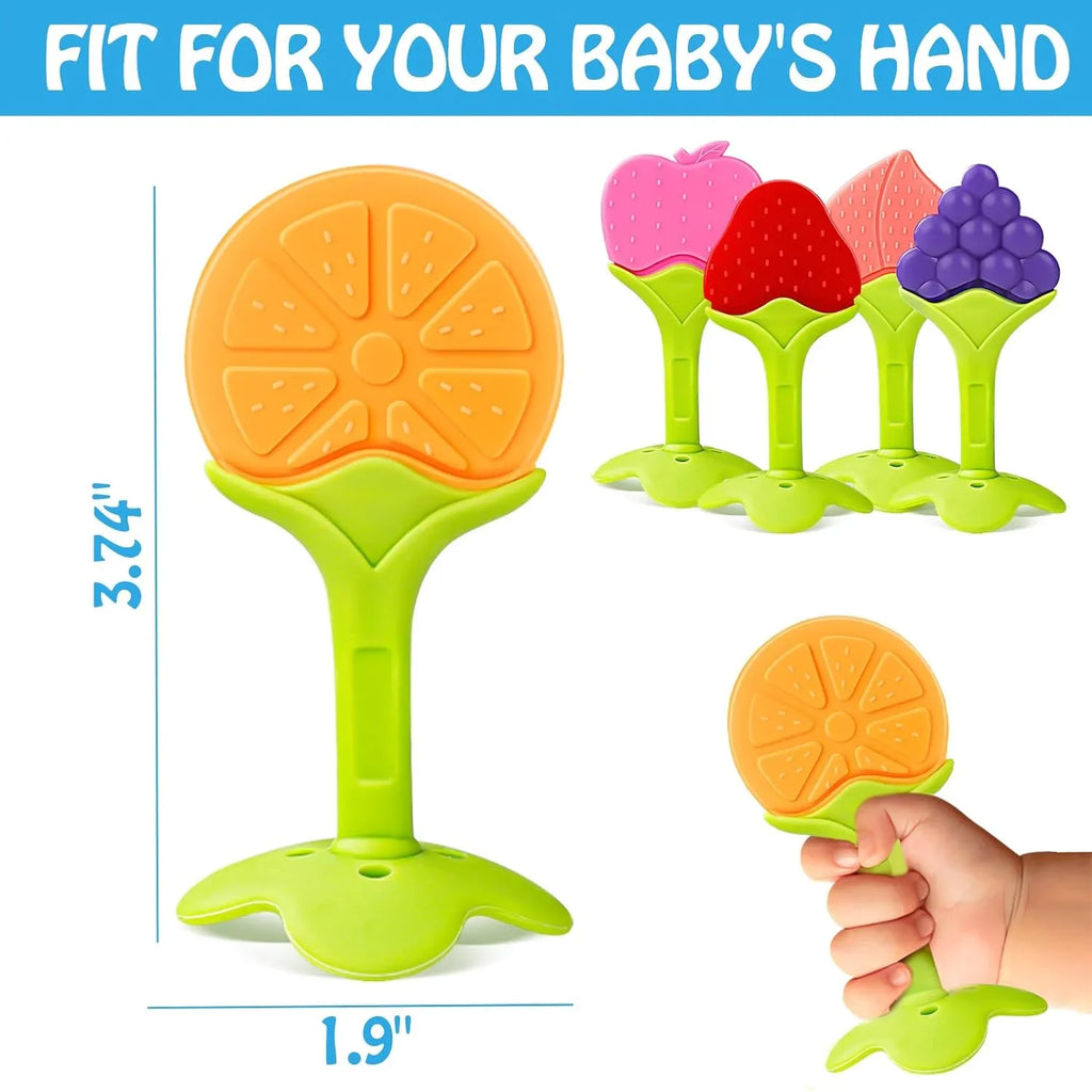 BPA-Free Silicone Fruit Teether Toy for Newborn Baby Sucking Chew Teething Relief Gift