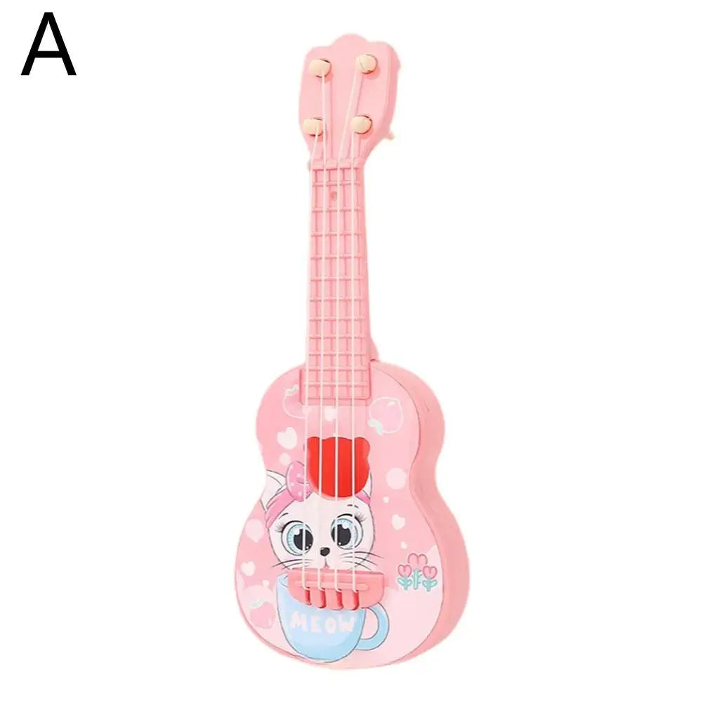 Mini Simulation Ukulele Guitar Toy for Kids - 4-String Educational Musical Instrument for Toddlers, Beginner Rhythm Acoustic Guitar Toy for Boys & Girls Birthday Gifts