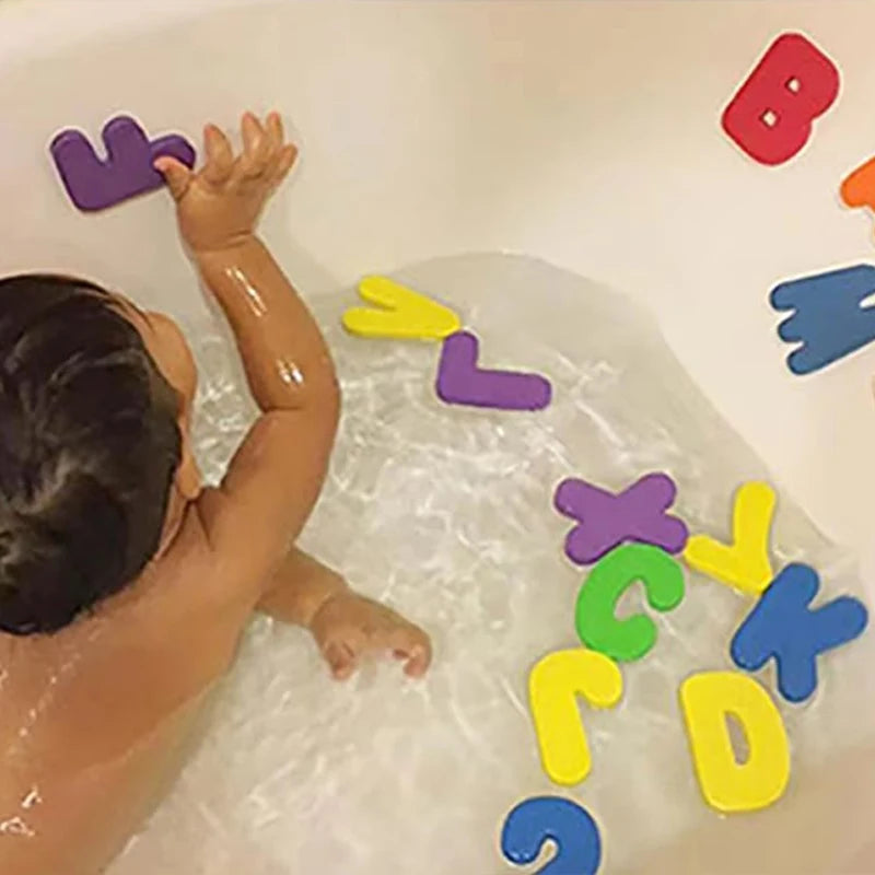 Baby Bath Floating EVA Foam Puzzle Toys Letter Number Traffic Cognitive Bathroom Game for gift