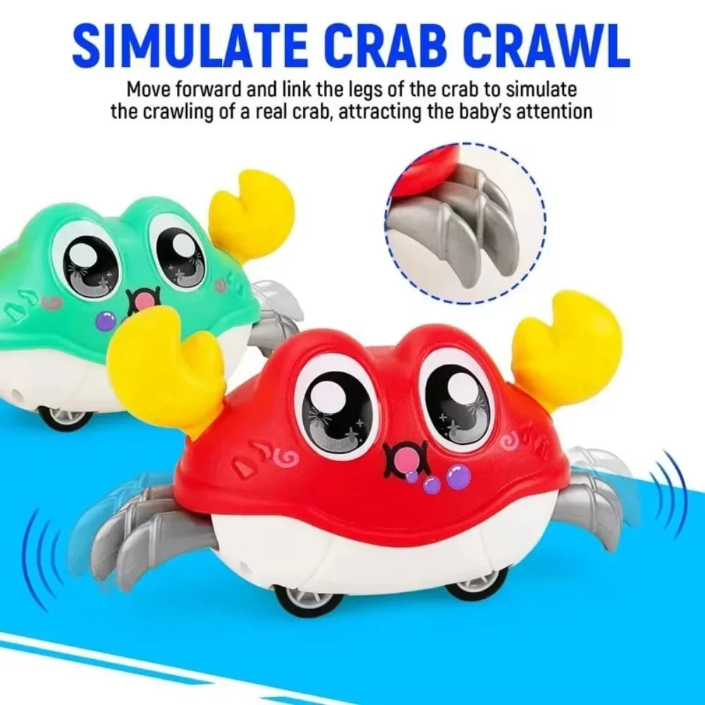 ABS Cartoon Baby Sensory Crawling Crab Toy Walking Running Interactive Early Educational Toy