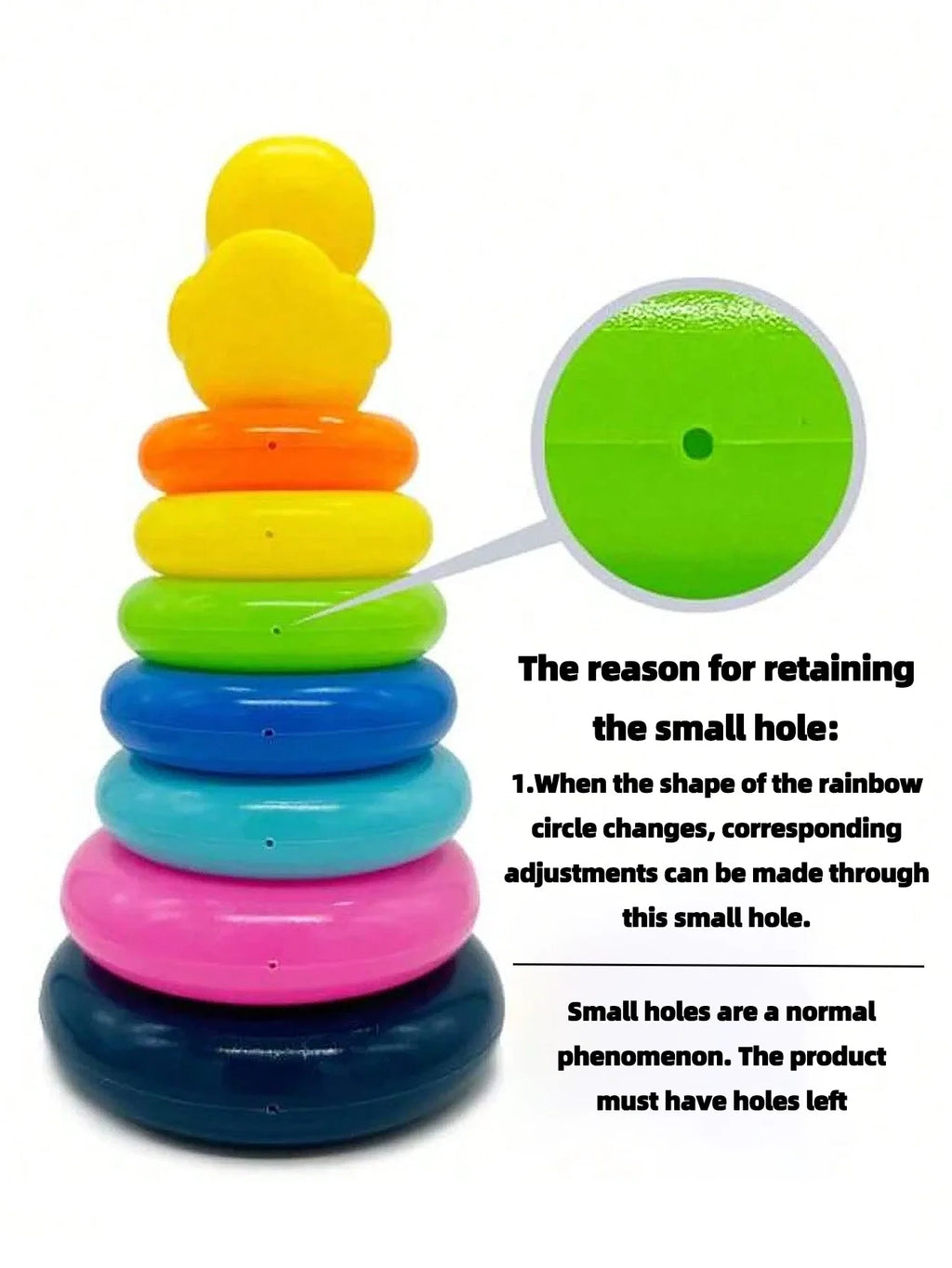 Cute Duck Rainbow Tower Stacked Circle Plastic Toy Toss Interactive Game Birthday Gift for Kids
