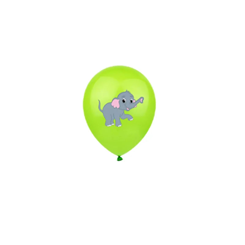 "12-Inch Mixed Animal Jungle Balloons - 10-Pack Kids Birthday Party Decor"