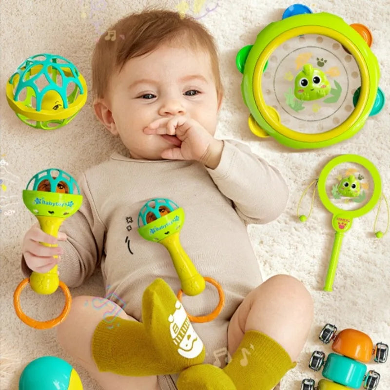 Baby Rattle Toys 0-12M, Colorful Sensory Shaker, Newborn Christmas Gift