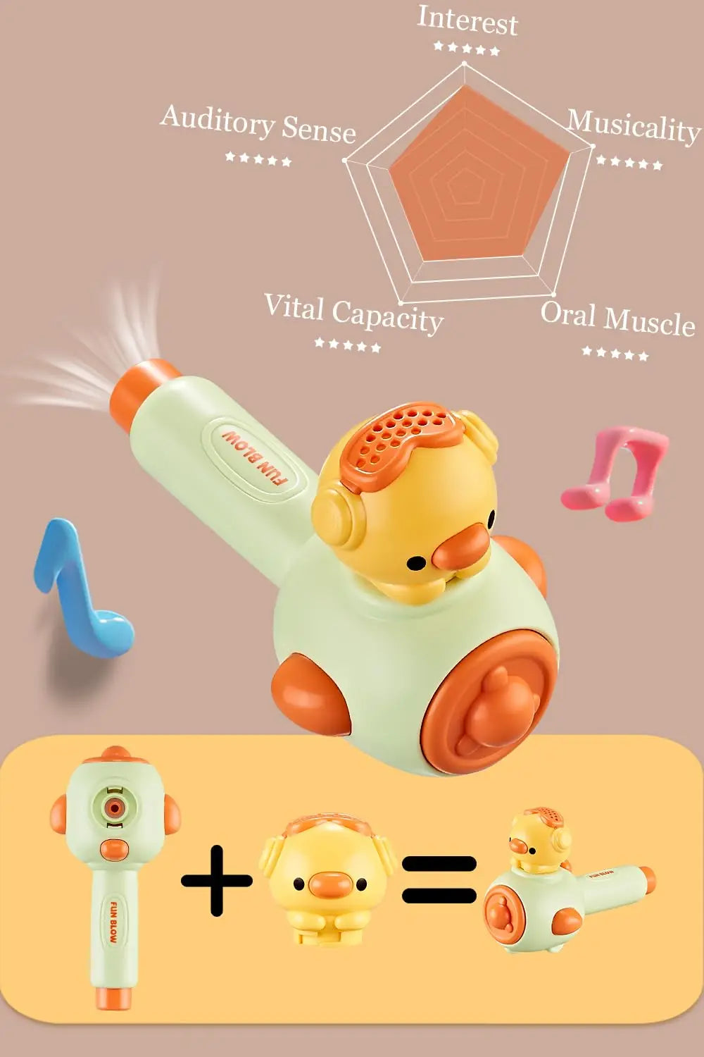 Montessori Floating Blow Pipe Ball Toy, Fine Motor Skill Trainer