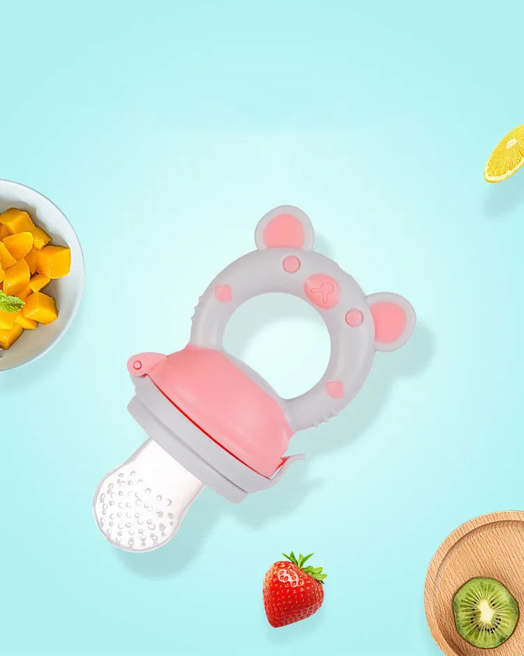 "Baby Silicone Fruit Feeder & Juice Extractor Pacifier - Teething Spoon"