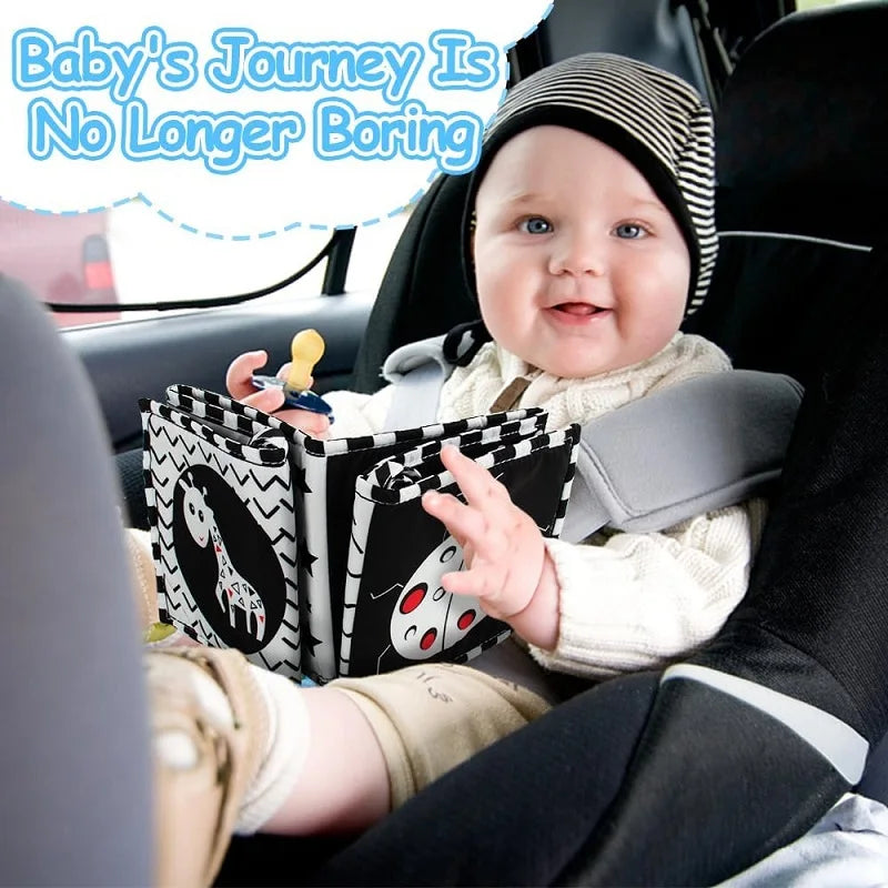 Black & White Montessori Sensory Cloth Book for Newborns (0 - 12 months old)