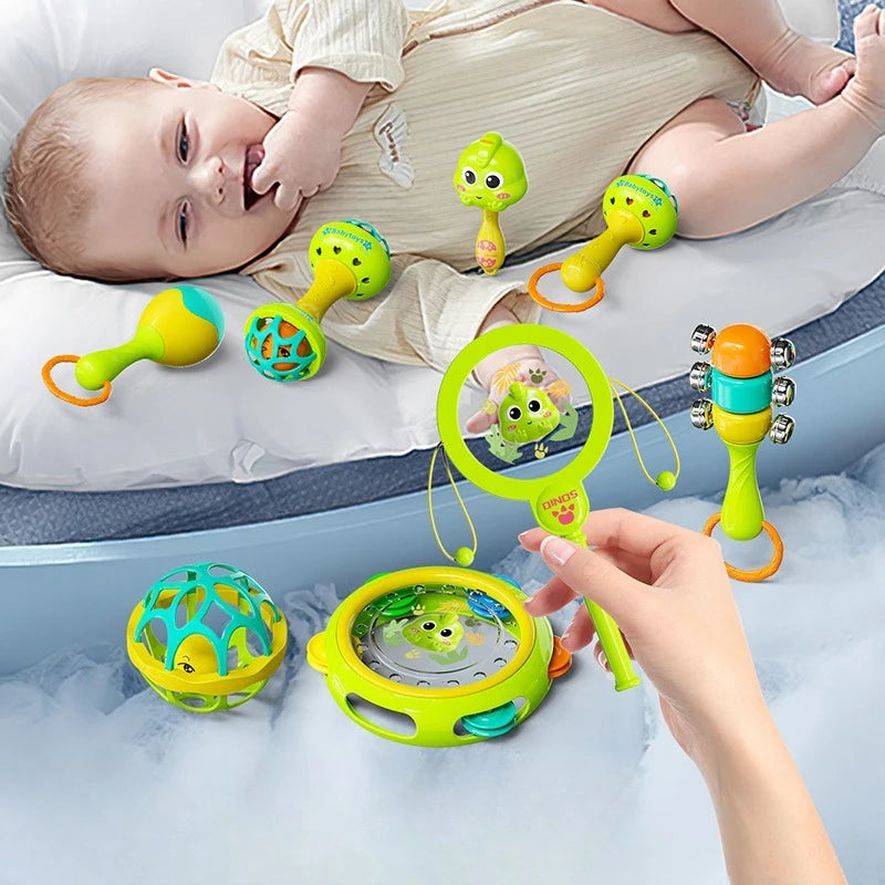 Baby Rattle Toys 0-12M, Colorful Sensory Shaker, Newborn Christmas Gift