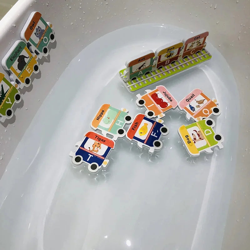 Baby Bath Floating EVA Foam Puzzle Toys Letter Number Traffic Cognitive Bathroom Game for gift