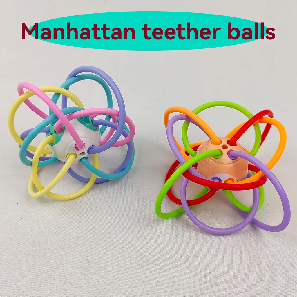 "Manhattan Square Golfer Grips Grinding Ball - Educational Teething Toy"