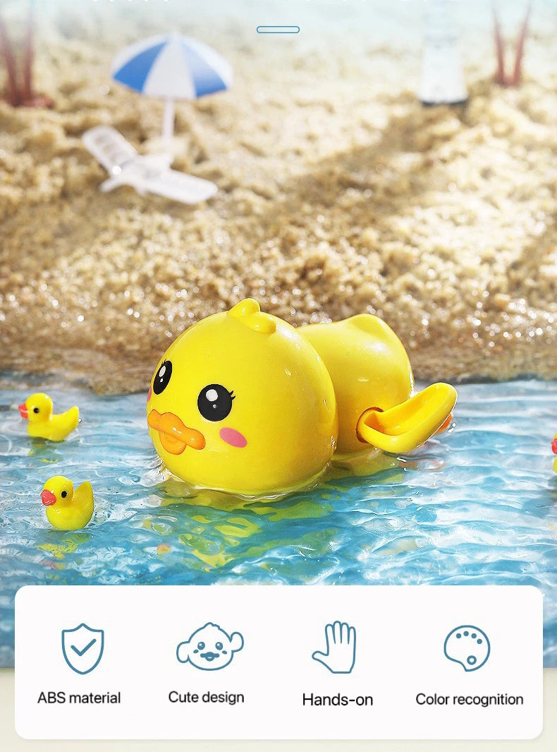 1 Pcs Baby Bath Toy Swimming Floating Duck Cute Water Play Interactive Toy for Kids