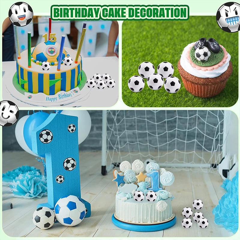 "1/24 Mini Sports Balls Pack - Foam Soccer & Football Anti-Stress Toys"