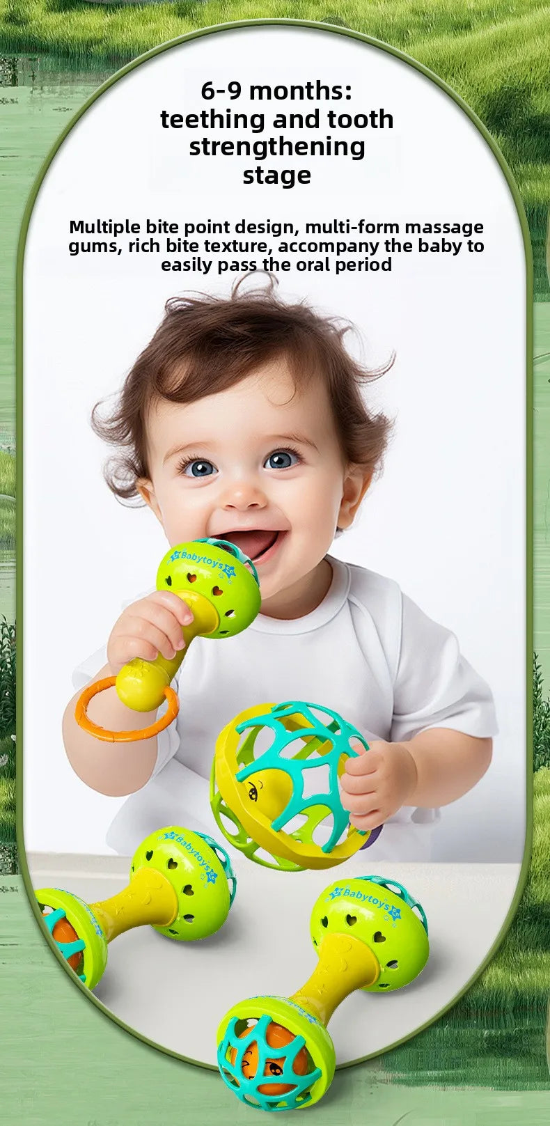 Baby Rattle Toys 0-12M, Colorful Sensory Shaker, Newborn Christmas Gift