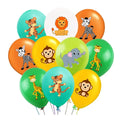 "12-Inch Mixed Animal Jungle Balloons - 10-Pack Kids Birthday Party Decor"