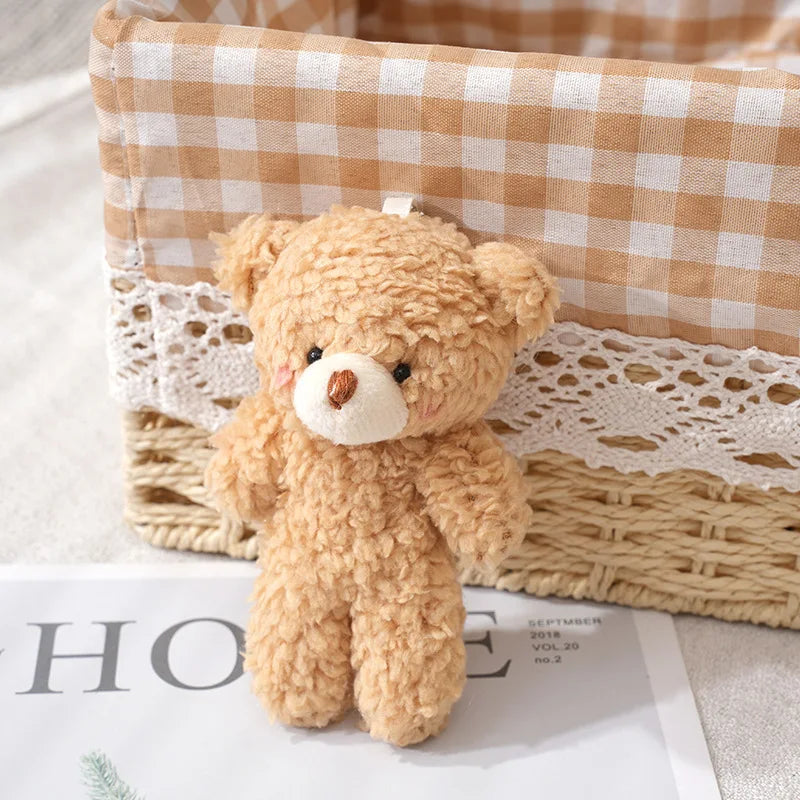 13cm Blush Bear Plush Toy Keychain - Cute Teddy Bear Stuffed Doll Pendant