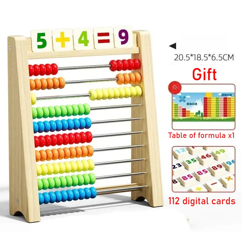Classic Wooden 100-Bead Abacus - Preschool Montessori Math Learning Toy