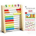 Classic Wooden 100-Bead Abacus - Preschool Montessori Math Learning Toy