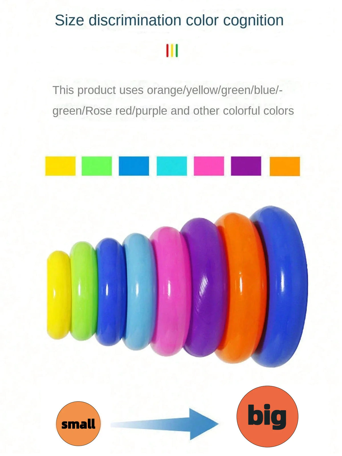 Cute Duck Rainbow Tower Stacked Circle Plastic Toy Toss Interactive Game Birthday Gift for Kids