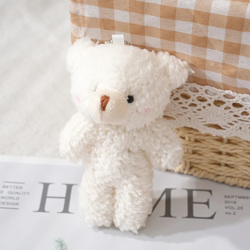 13cm Blush Bear Plush Toy Keychain - Cute Teddy Bear Stuffed Doll Pendant