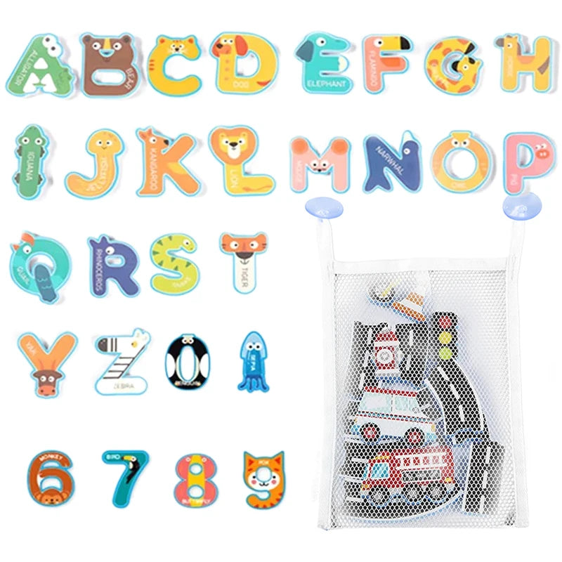 Baby Bath Floating EVA Foam Puzzle Toys Letter Number Traffic Cognitive Bathroom Game for gift
