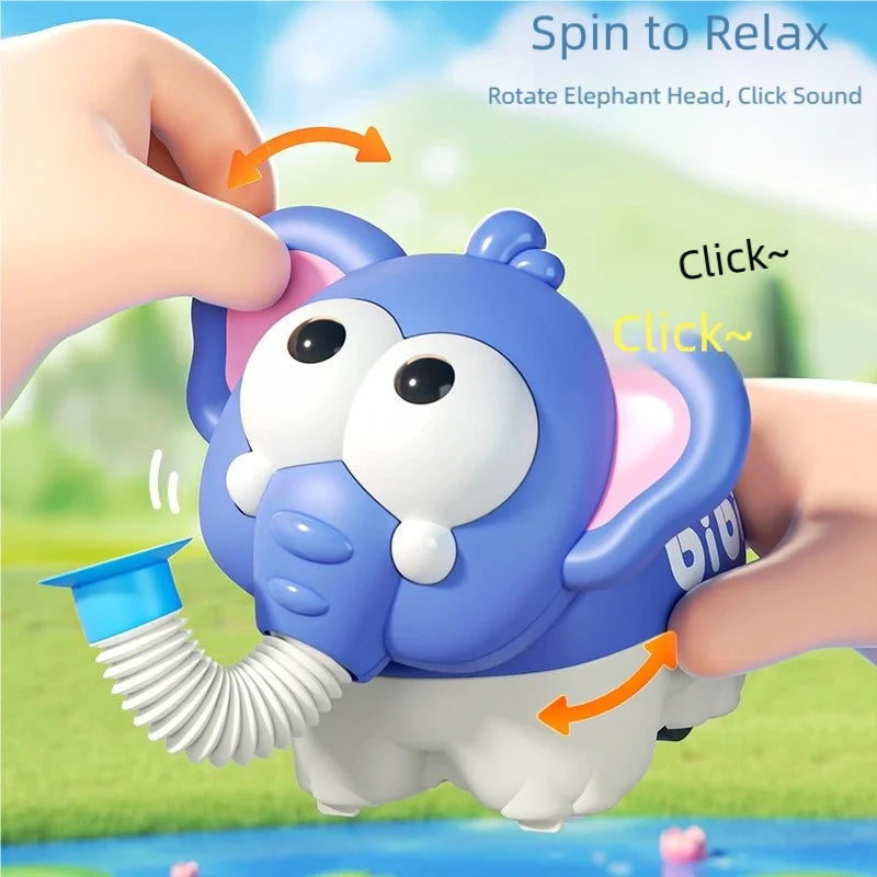 Cute Duck & Elephant Whistle Toy - Expandable Sensory Tube & Inertia Car