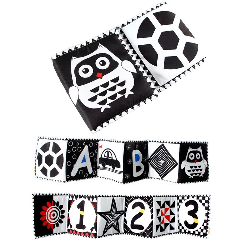 Black & White Montessori Sensory Cloth Book for Newborns (0 - 12 months old)