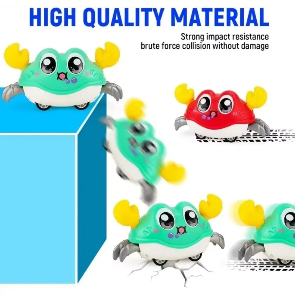 ABS Cartoon Baby Sensory Crawling Crab Toy Walking Running Interactive Early Educational Toy